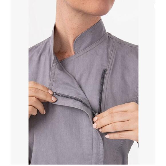 Chef Works Women's Grey Springfield Chef Coat Size Medium - Picture 4 of 9